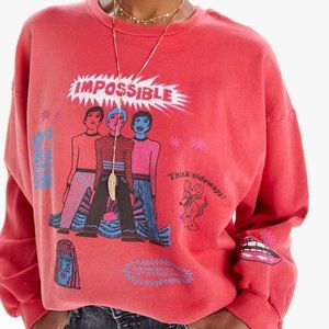 MOTHER The Drop Square Stargazer Cotton Graphic Sweatshirt